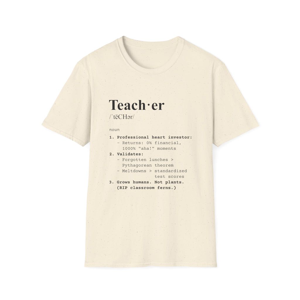 Teacher Definition T-Shirt (V4) - Natural / S - T-Shirt