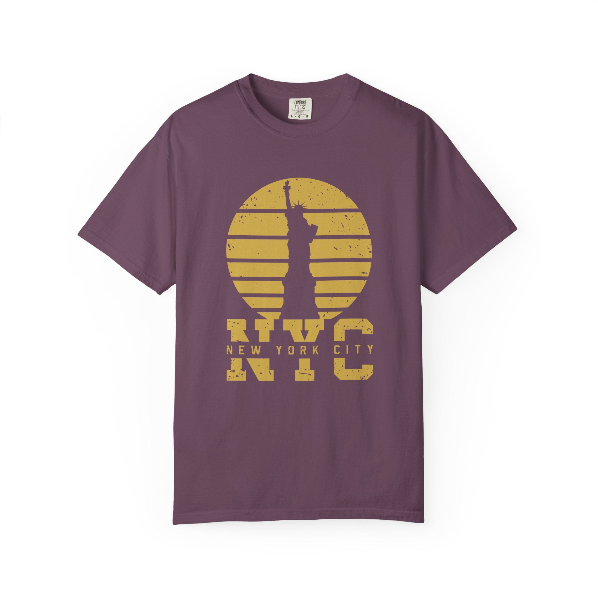 NYC Sunset Graphic T-Shirt - Berry / S