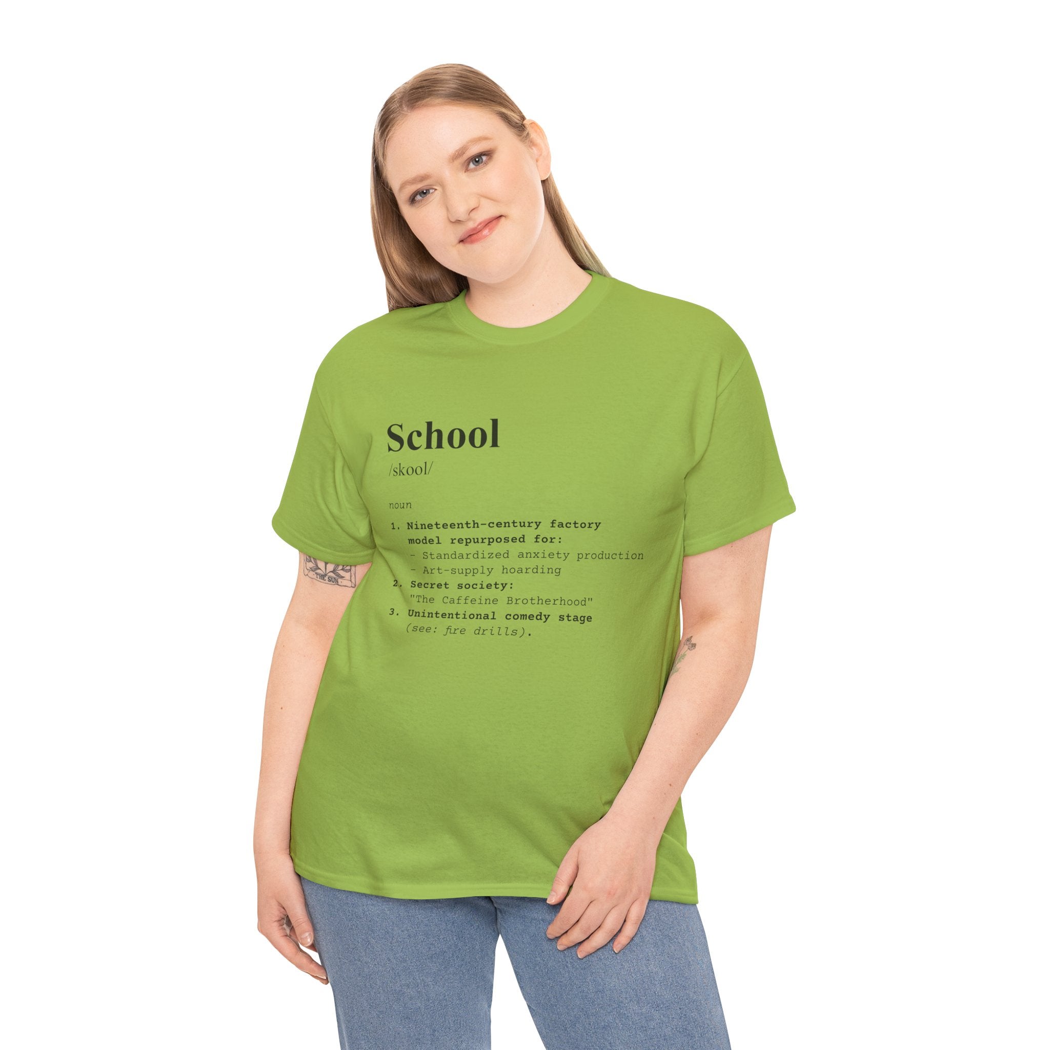 School Definition Unisex Tee Perfect for Students Teachers Casual Wear Back to School Birthday Gifts Graduation
