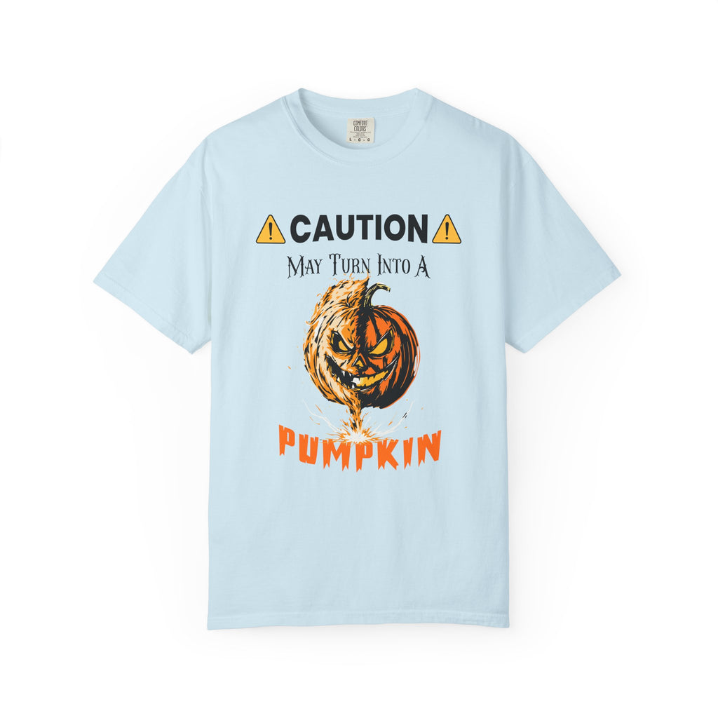 ⚠️ Caution: May Turn Into a Pumpkin T-Shirt - Chambray / S - T-Shirt