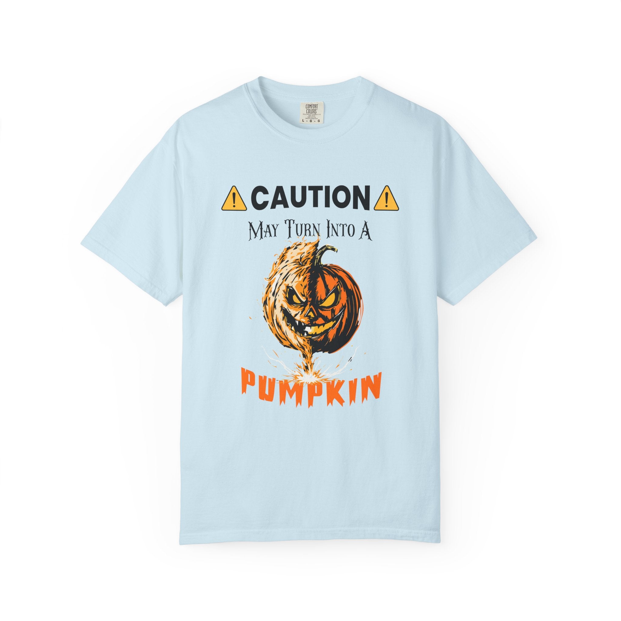 ⚠️ Caution: May Turn Into a Pumpkin T-Shirt - Chambray / S - T-Shirt