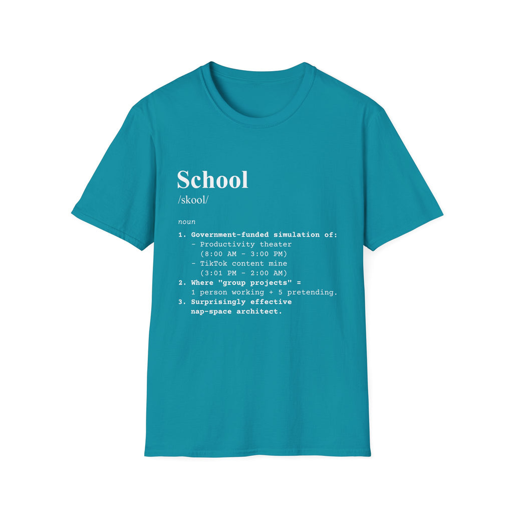 School Definition T-Shirt (V1) - Tropical Blue / S - T-Shirt