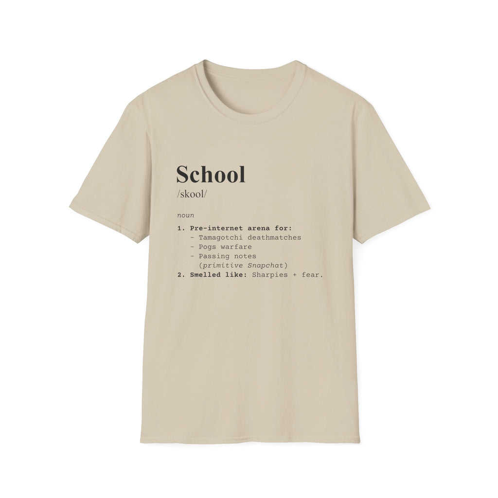 School Definition T-Shirt (V4) - Sand / S - T-Shirt
