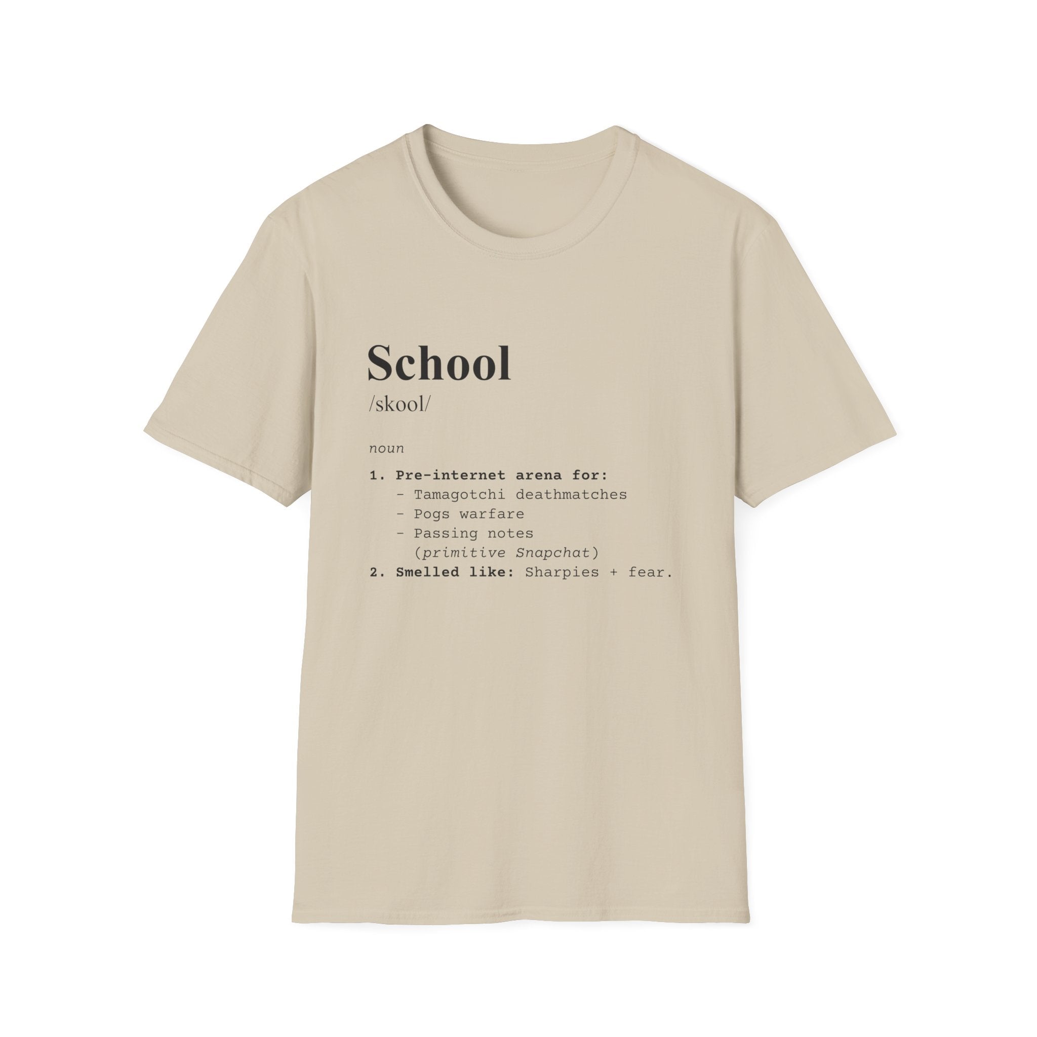 School Definition T-Shirt (V4) - Sand / S - T-Shirt