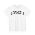 White t-shirt with 'NEW MEXICO' text on a white background