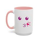 Cute Kiss Smiley Face Mug | XOXO Coffee Cup - 15oz / Pink