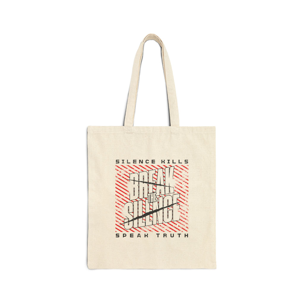 Break the Silence Cotton Canvas Tote Bag - Natural / 15’’ x 16’’ - Bags