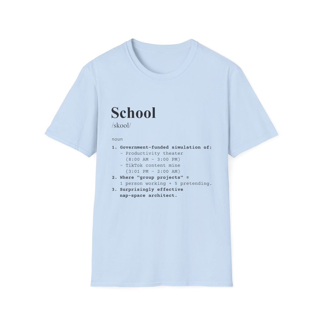 School Definition T-Shirt (V1) - Light Blue / S - T-Shirt