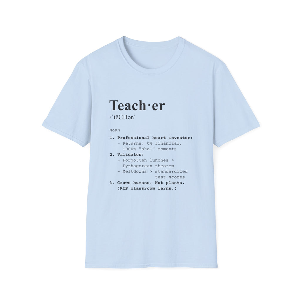 Teacher Definition T-Shirt (V4) - Light Blue / S - T-Shirt