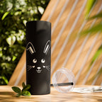 Cute Bunny Skinny Tumbler 20oz with Straw - Matte / Black / 20oz - Mug