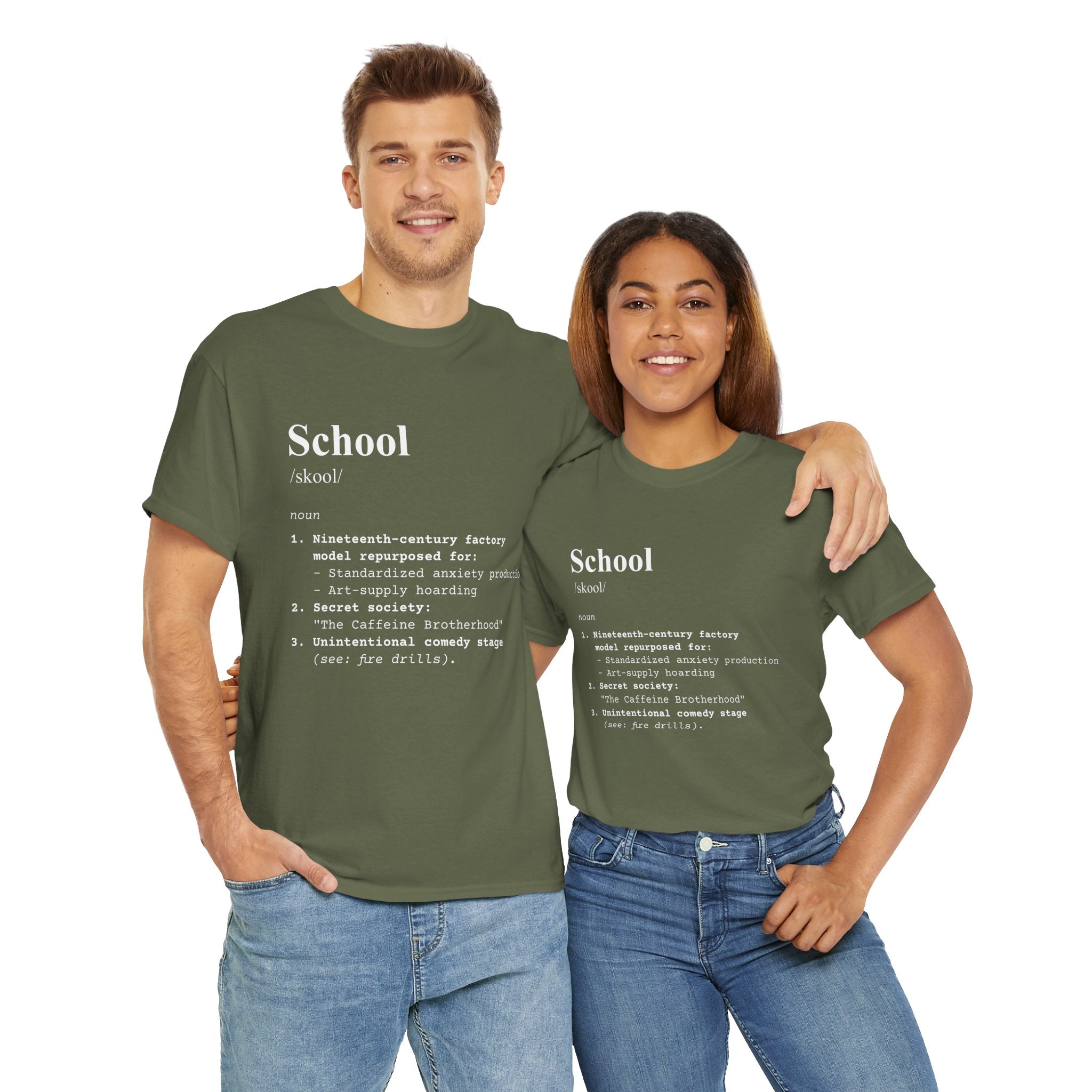 School Definition Unisex Tee Perfect for Students Teachers Casual Wear Back to School Birthday Gifts Graduation