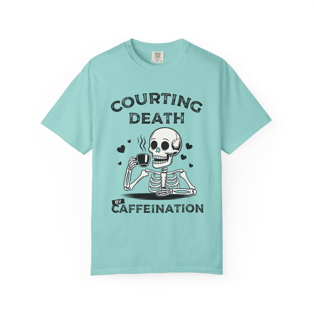 Coffee Skeleton Shirt | Humorous Caffeine Addict Tee - Chalky Mint / S - T-Shirt