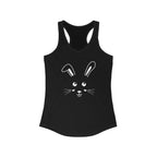Cute Bunny Racerback Tank Top for Women - XS / Solid Black - Tank Top