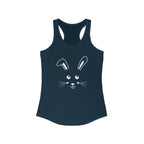 Cute Bunny Racerback Tank Top for Women - XS / Solid Midnight Navy - Tank Top