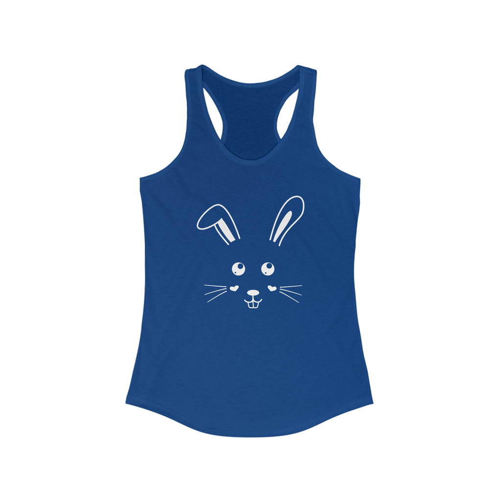 Cute Bunny Racerback Tank Top for Women - S / Solid Royal - Tank Top