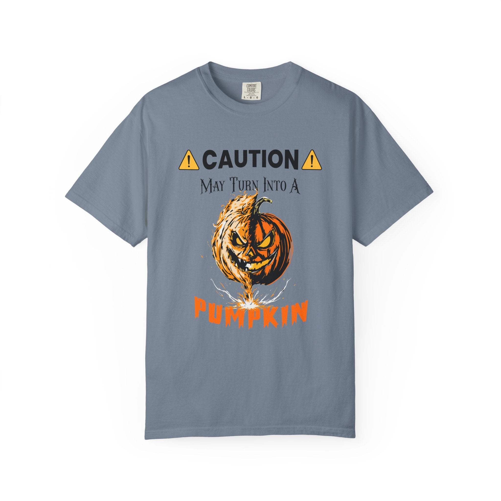 ⚠️ Caution: May Turn Into a Pumpkin T-Shirt - Blue Jean / S - T-Shirt