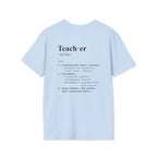 Teacher Definition T-Shirt (V4 - Back Print) - Light Blue / S - T-Shirt