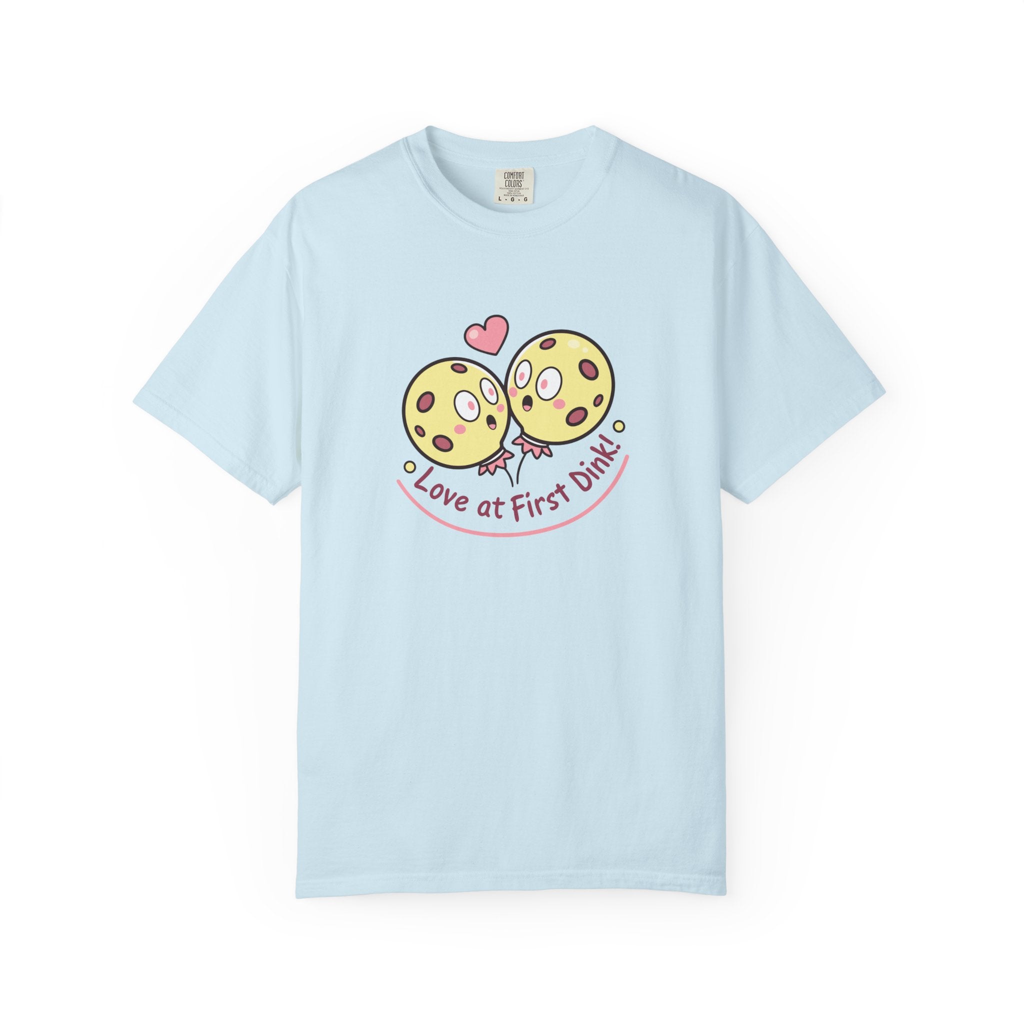Pickleball ’Love At First Dink’ Couple T-Shirt | Funny Valentine’s Gift For Partners - Chambray / S