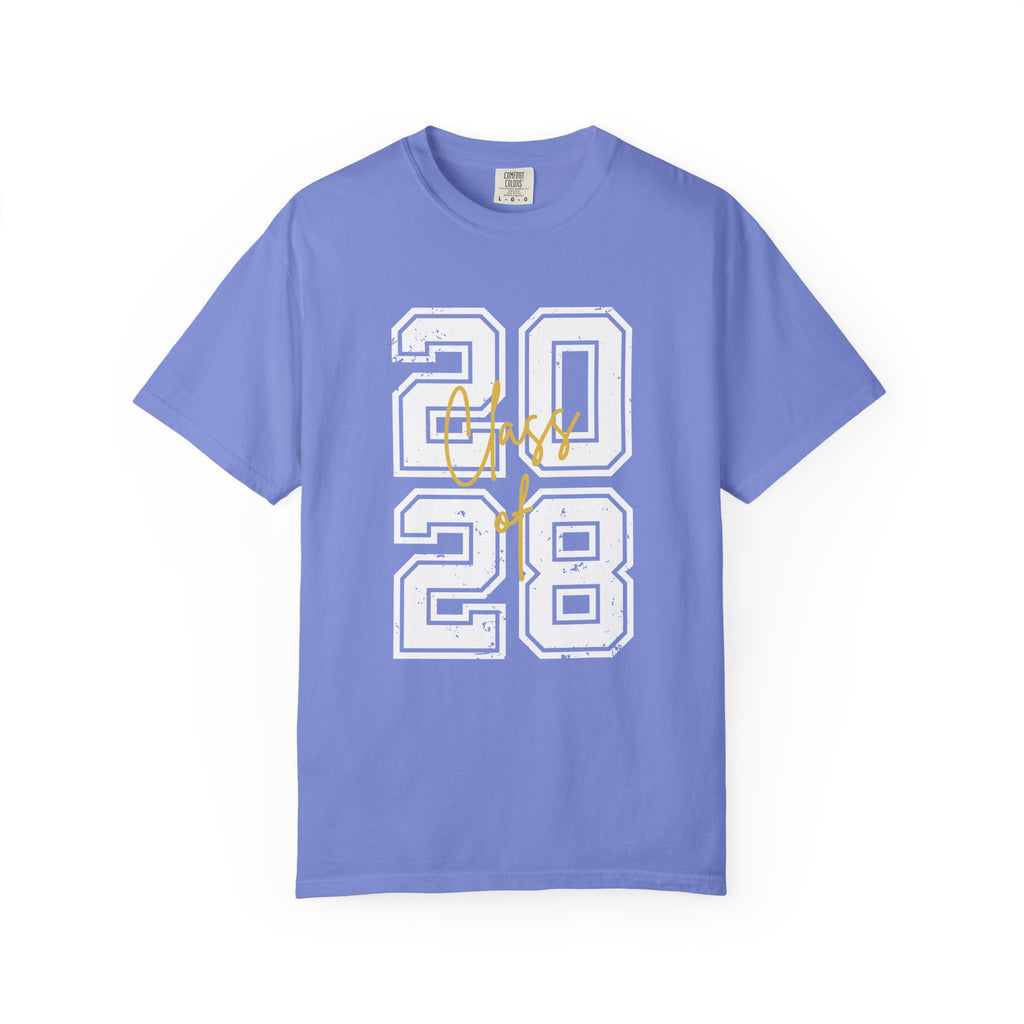 Graduation Unisex T-Shirt 2028 Customizable College Tee High School Graduation Gift Trendy Casual Wear - Flo Blue / S