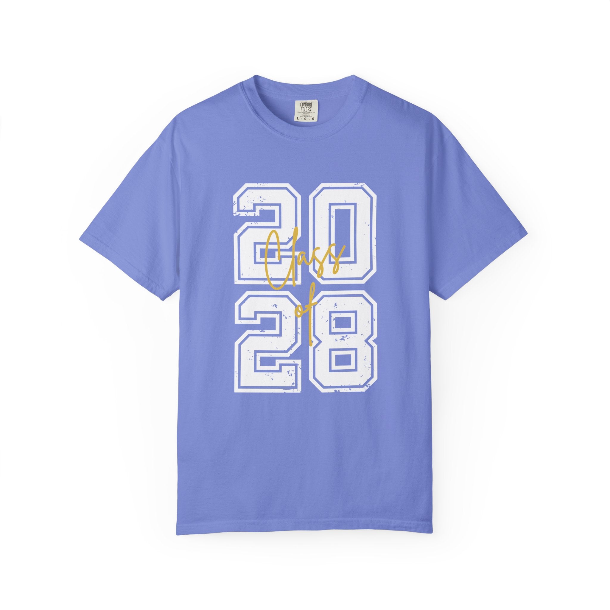 Graduation Unisex T-Shirt 2028 Customizable College Tee High School Graduation Gift Trendy Casual Wear - Flo Blue / S