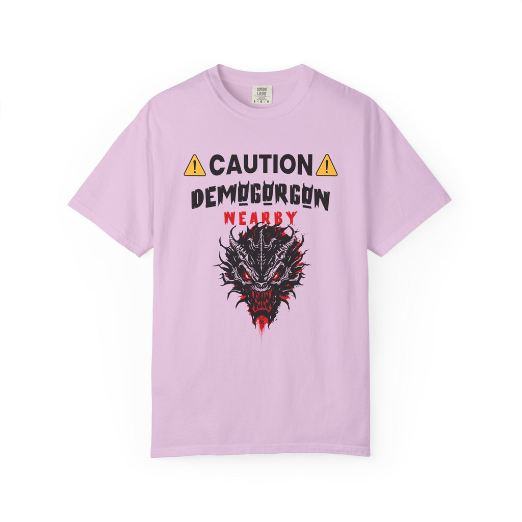 ⚠️ Caution: Demogorgon Nearby T-Shirt - Orchid / S - T-Shirt