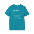 Teacher Definition T-Shirt (V4 - Back Print) - Tropical Blue / S - T-Shirt
