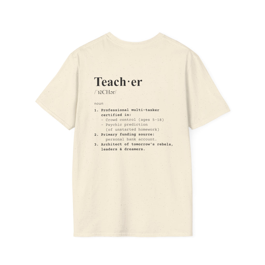 Teacher Definition T-Shirt (V2 - Back Print) - Natural / S - T-Shirt