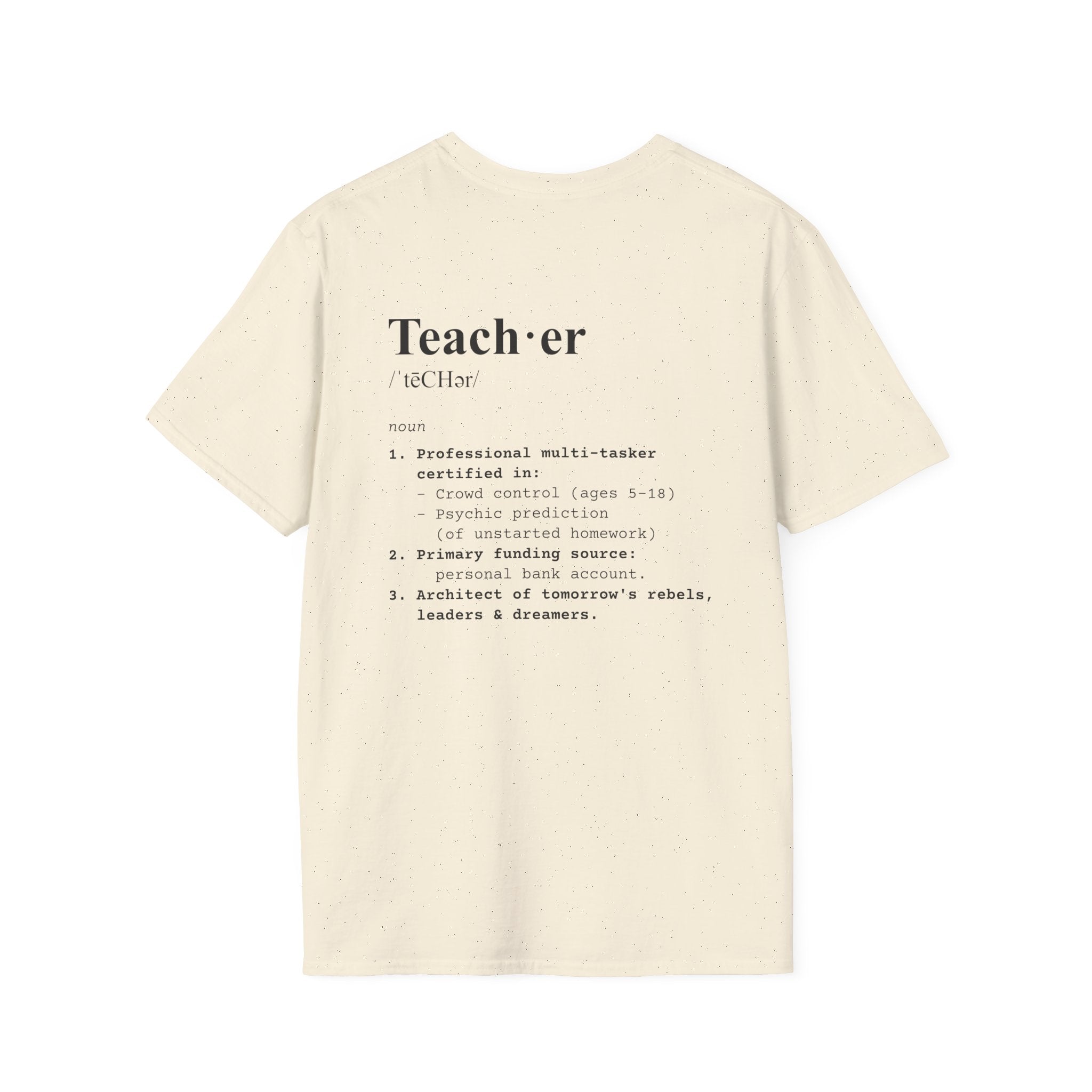 Teacher Definition T-Shirt (V2 - Back Print) - Natural / S - T-Shirt