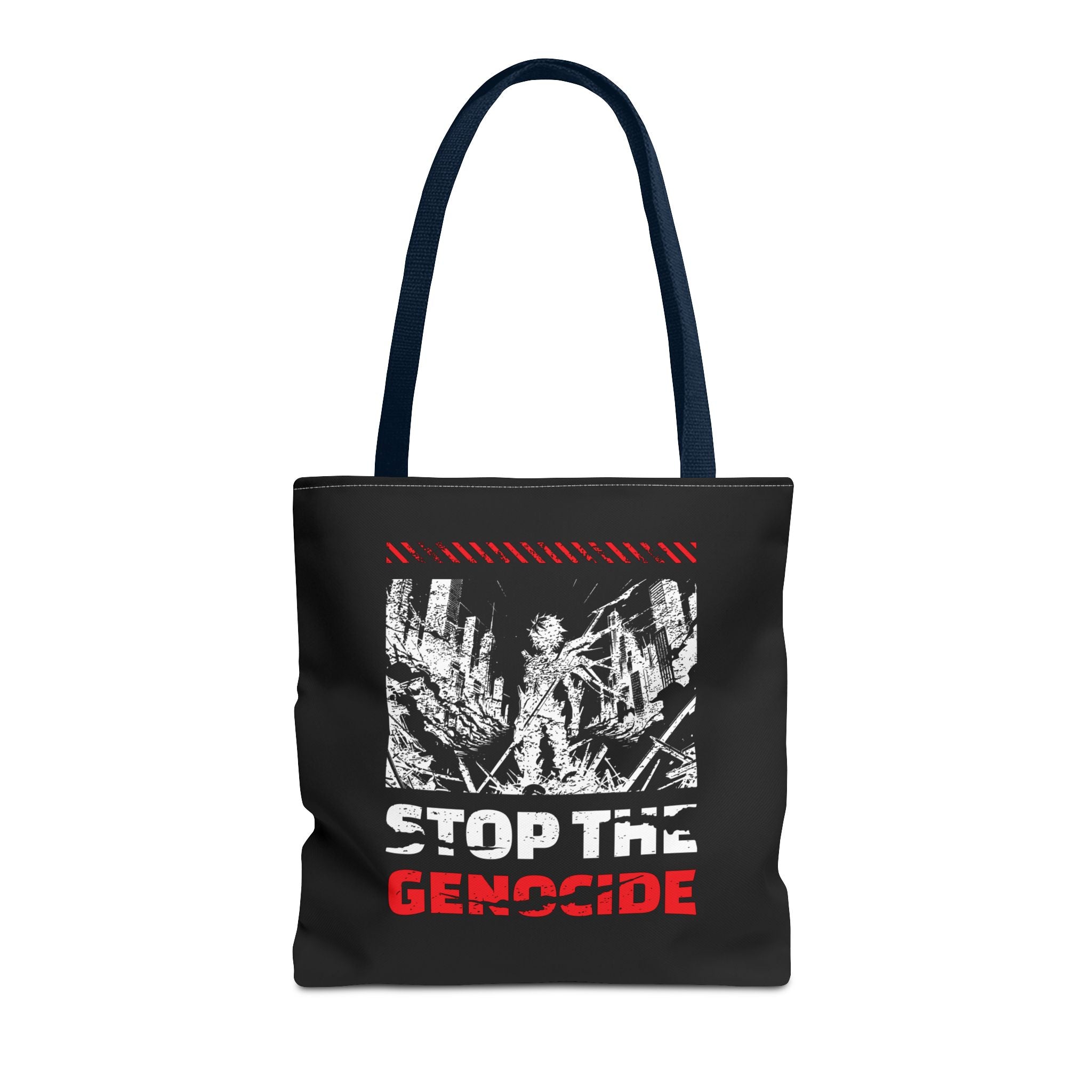 Stop the Genocide Tote Bag - 16’’ × / Navy - Bags