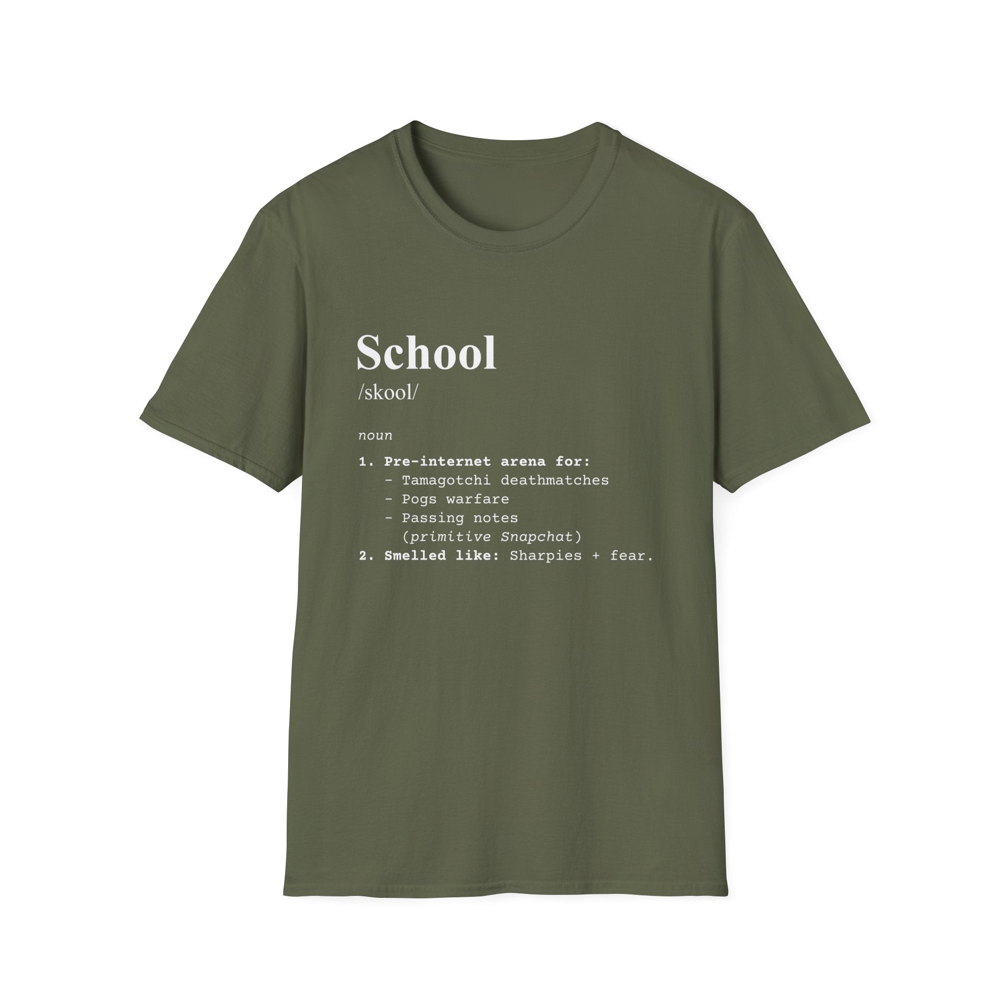 School Definition T-Shirt (V4) - Military Green / S - T-Shirt