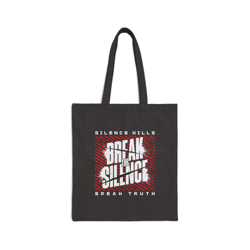 Break the Silence Cotton Canvas Tote Bag - Black / 15’’ x 16’’ - Bags