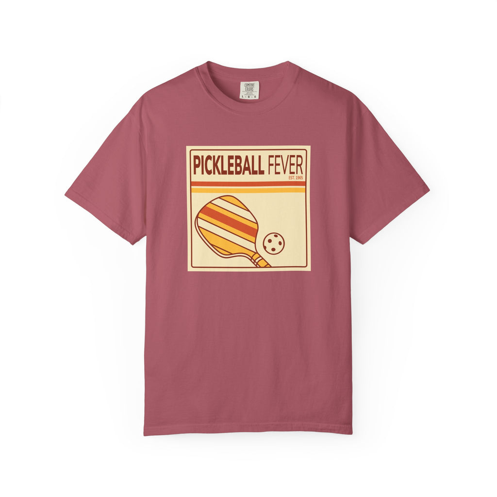 Pickleball Fever T-Shirt - Retro Graphic Unisex Tee for Players & Fans - Crimson / S
