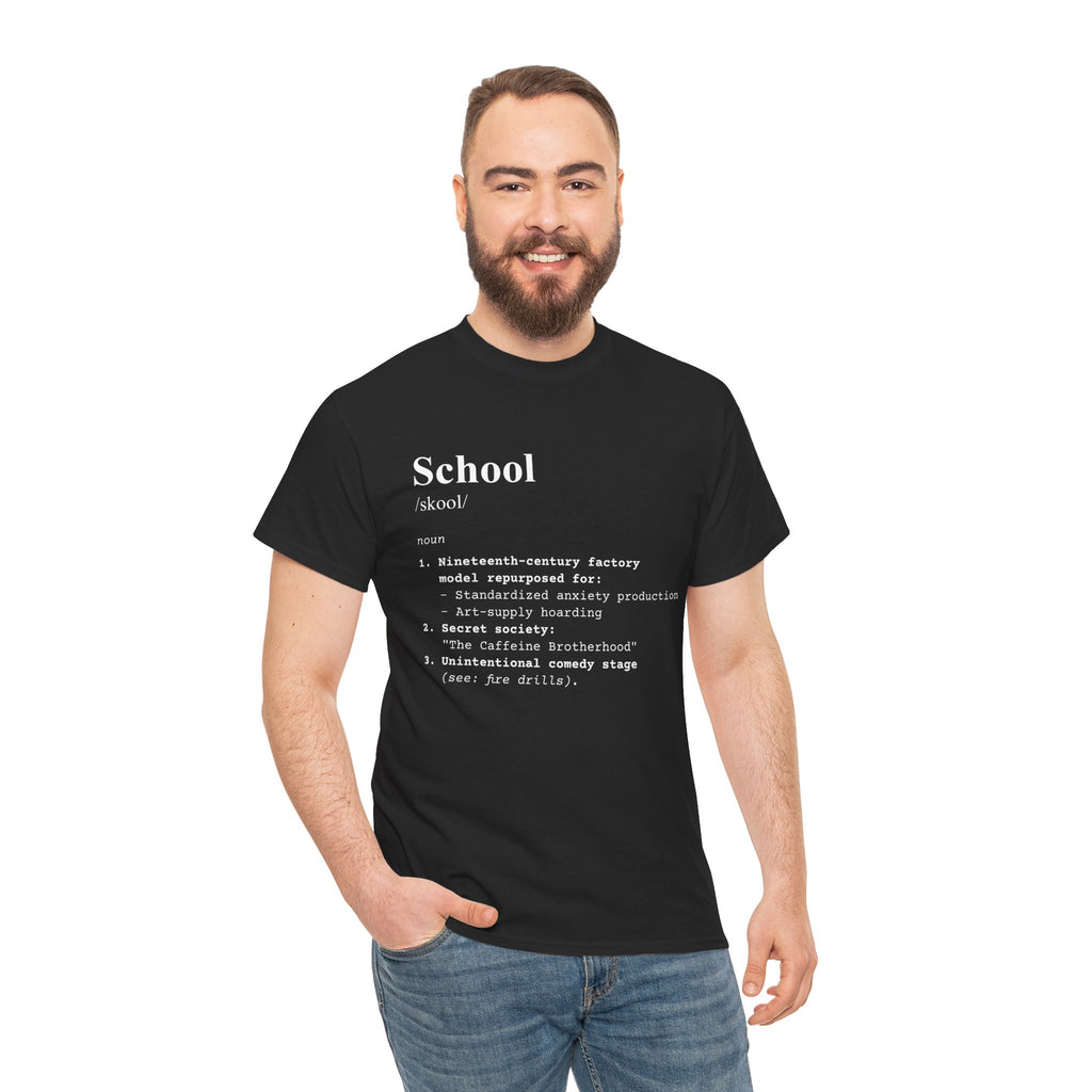 School Definition Unisex Tee Perfect for Students Teachers Casual Wear Back to School Birthday Gifts Graduation