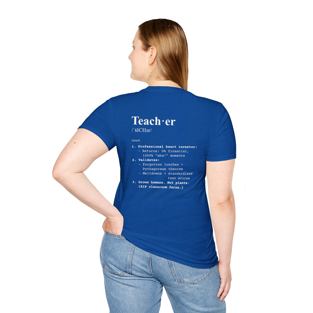 Teacher Definition T-Shirt (V4 - Back Print) - T-Shirt