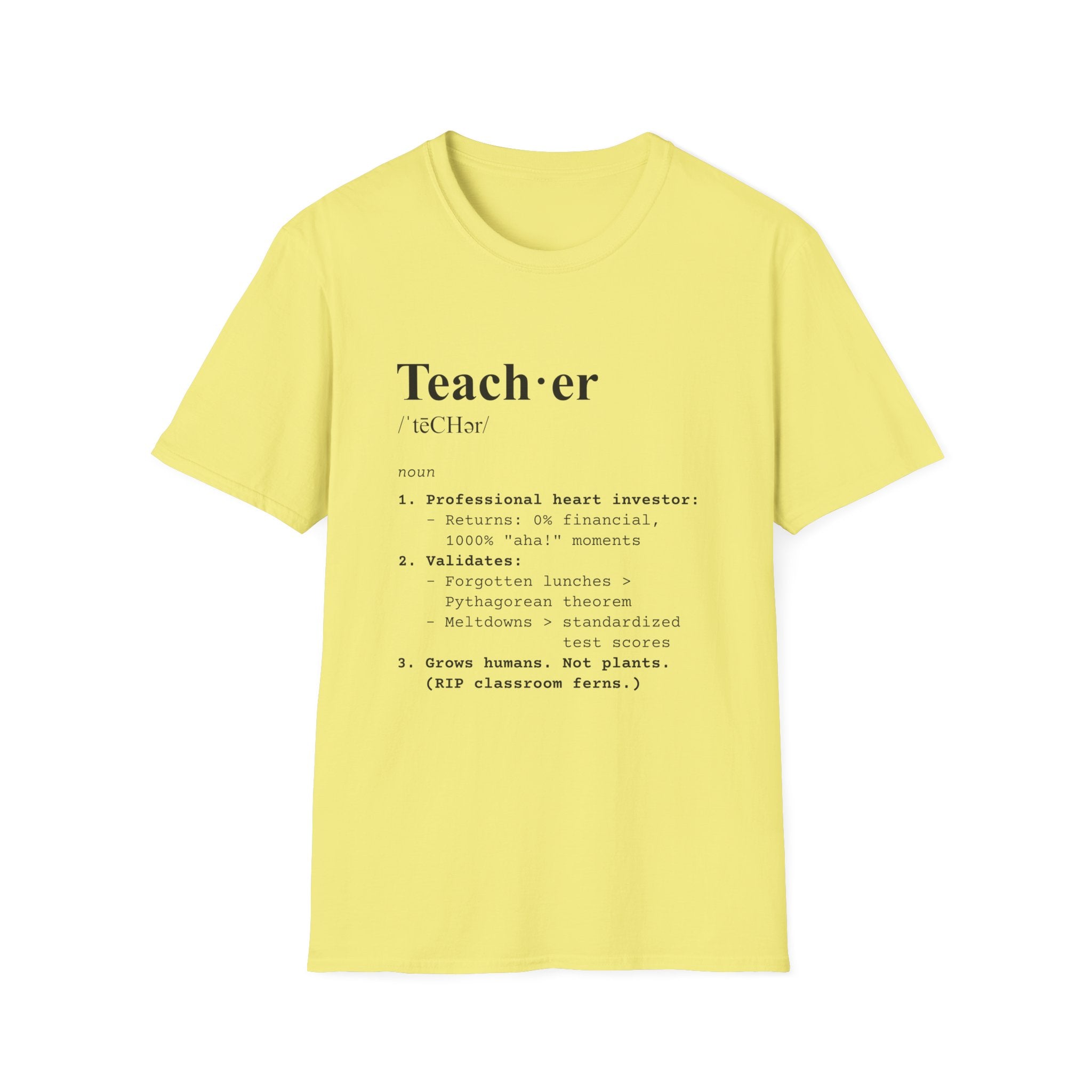 Teacher Definition T-Shirt (V4) - Cornsilk / S - T-Shirt