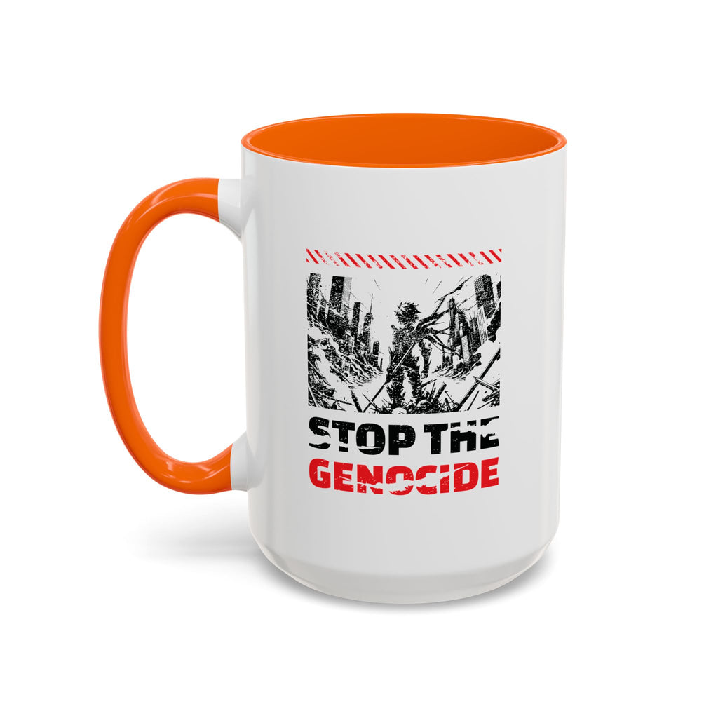 Stop the Genocide Accent Coffee Mug - 15oz / Orange