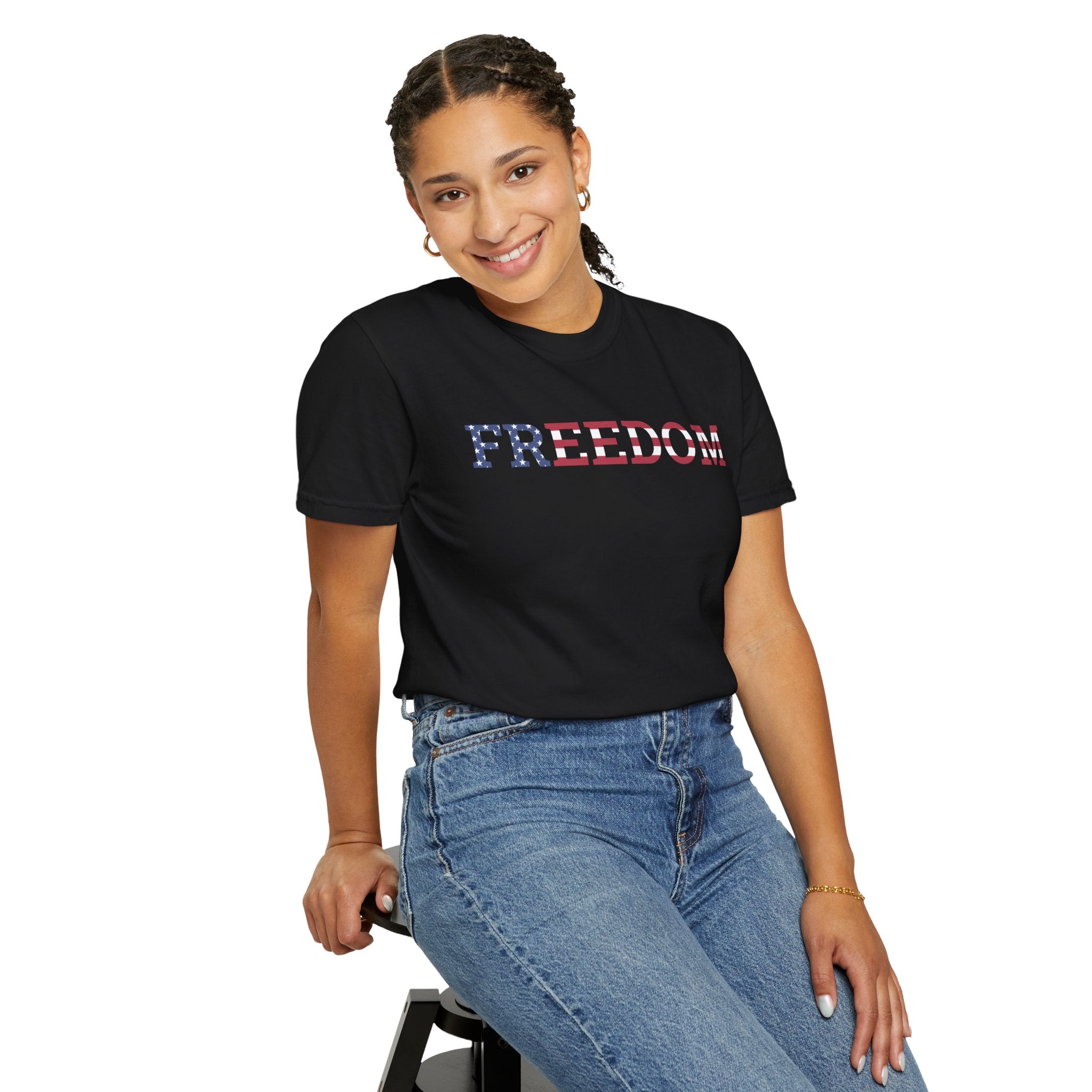 Freedom Flag Typography T-Shirt