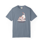 ’Meowga’ Cat Yoga T-Shirt | Cute Kitten Stretch Pose Graphic Tee - Blue Jean / S