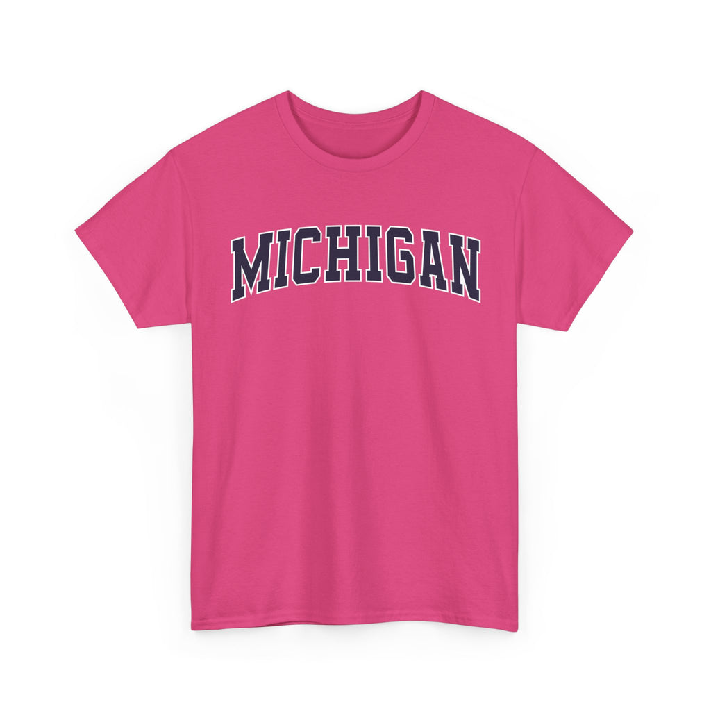 Michigan Vintage Varsity Unisex T-shirt - Heliconia / S - T-Shirt