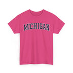 Michigan Vintage Varsity Unisex T-shirt - Heliconia / S - T-Shirt
