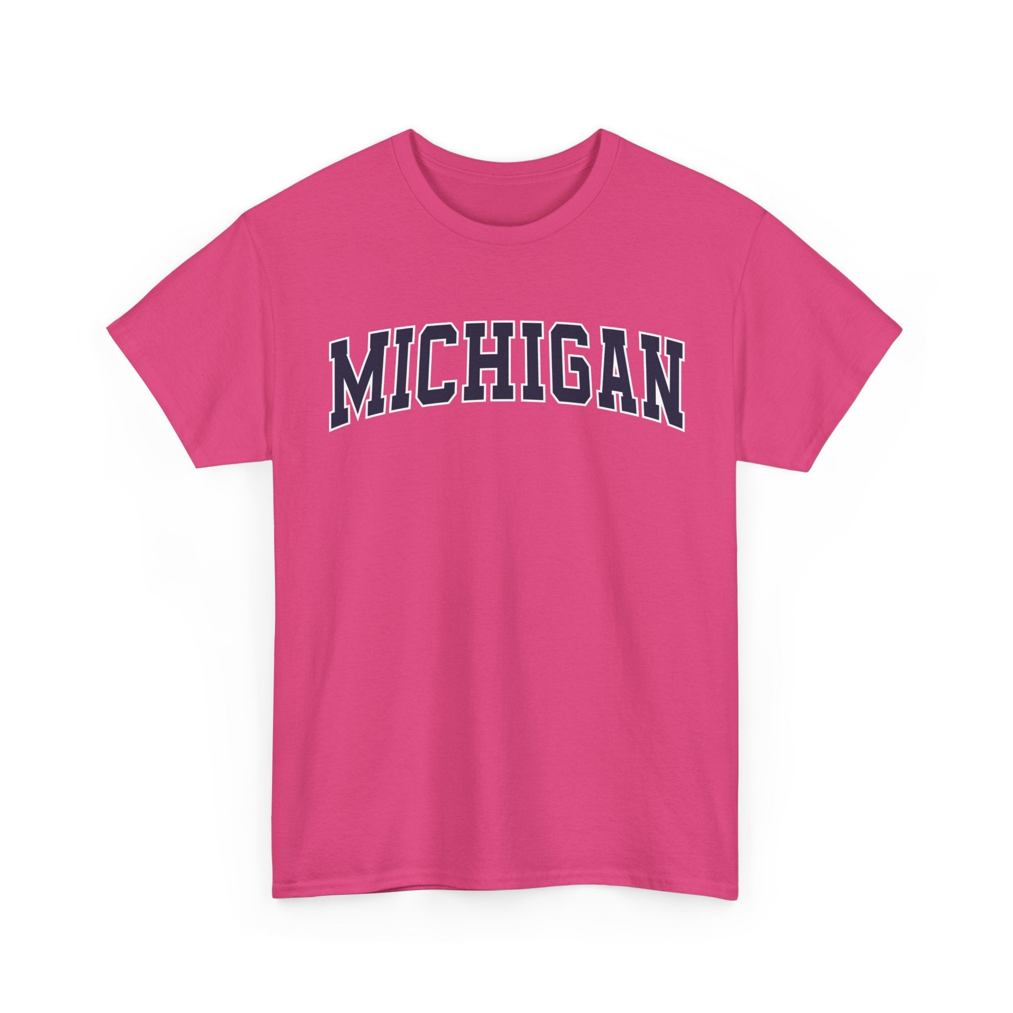 Michigan Vintage Varsity Unisex T-shirt - Heliconia / S - T-Shirt