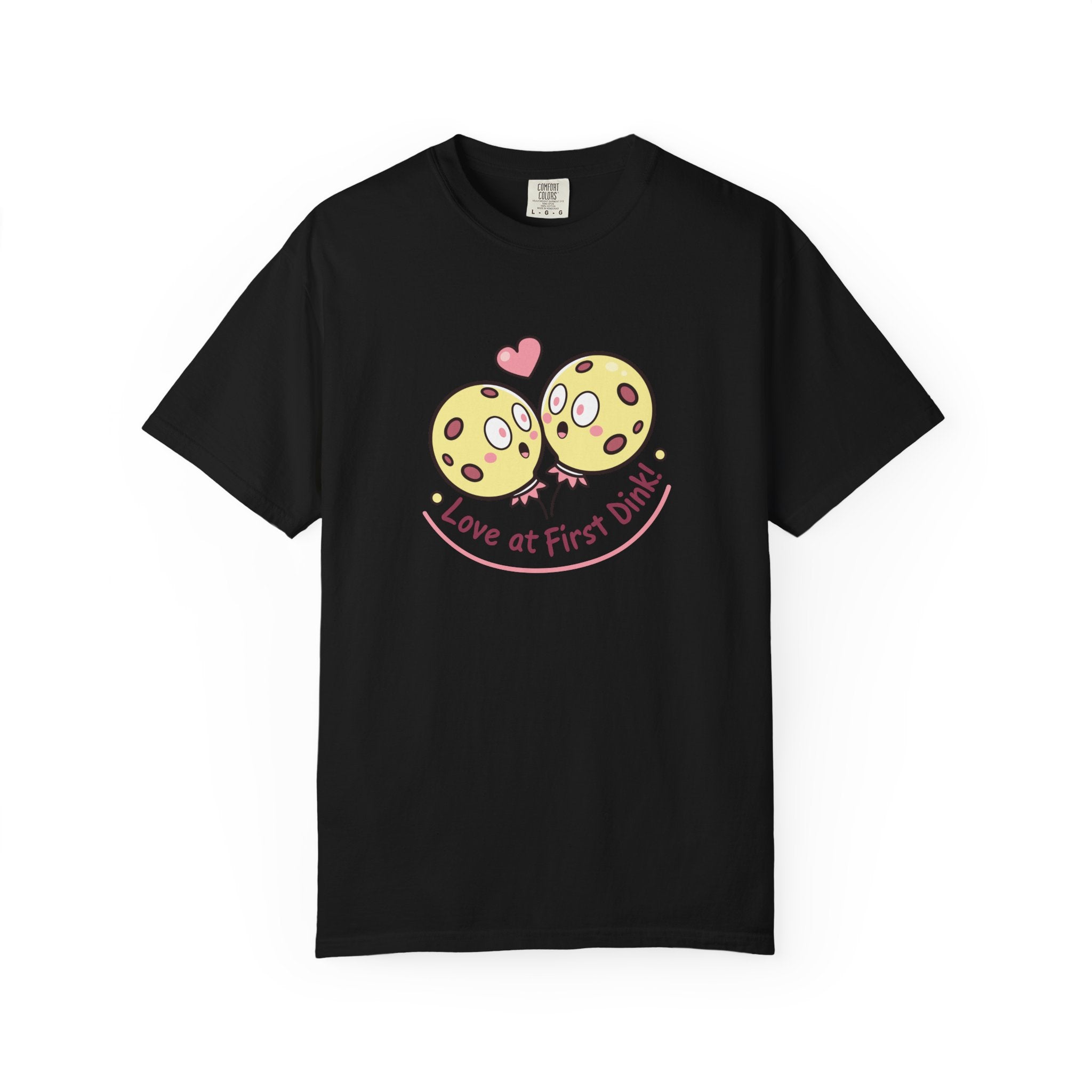Pickleball ’Love At First Dink’ Couple T-Shirt | Funny Valentine’s Gift For Partners - Black / S