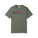 Freedom Flag Typography T-Shirt - Moss / S