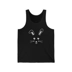 Cute Bunny Face Unisex Jersey Tank Top - XS / Black - Tank Top