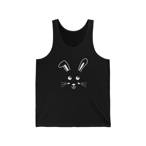 Cute Bunny Face Unisex Jersey Tank Top - XS / Black - Tank Top