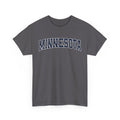 Charcoal t-shirt with 'MINNESOTA' text on a white background