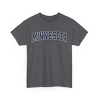 Charcoal t-shirt with 'MINNESOTA' text on a white background