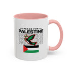 Peace for Palestine Accent Coffee Mug