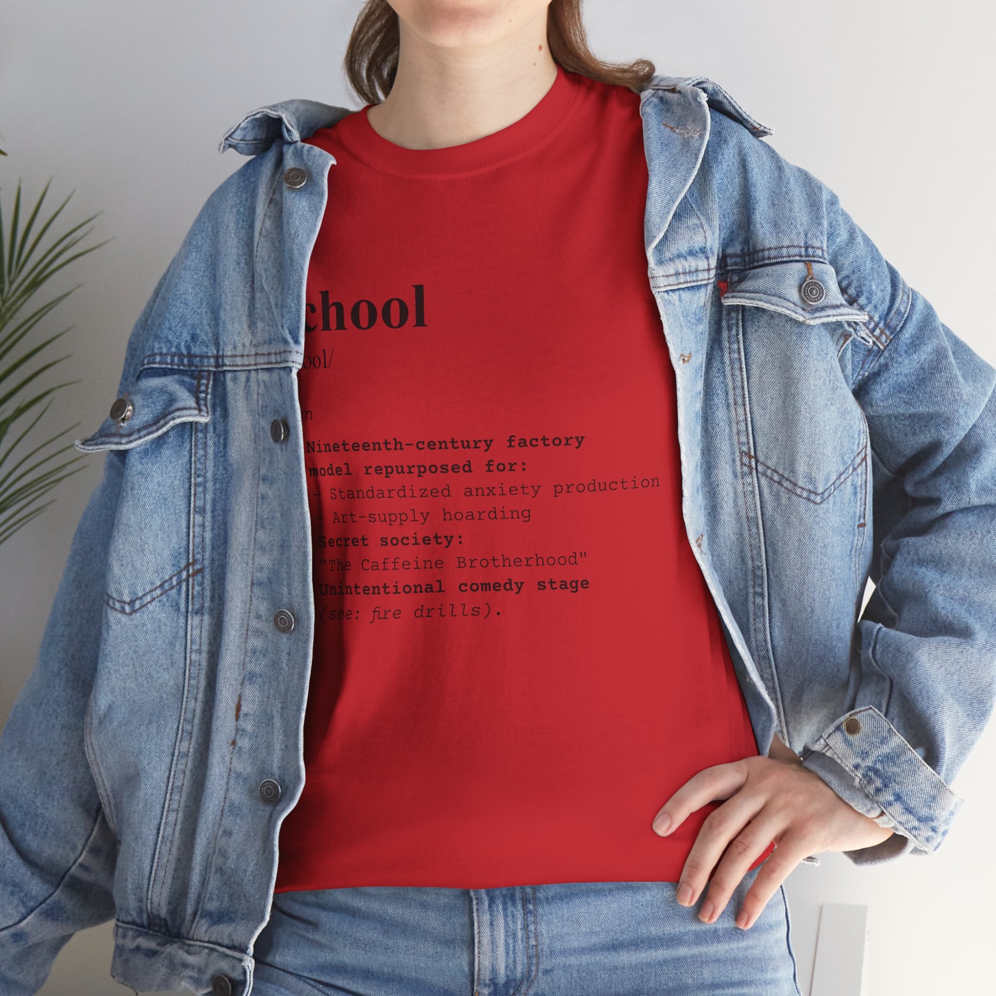 School Definition Unisex Tee Perfect for Students Teachers Casual Wear Back to School Birthday Gifts Graduation