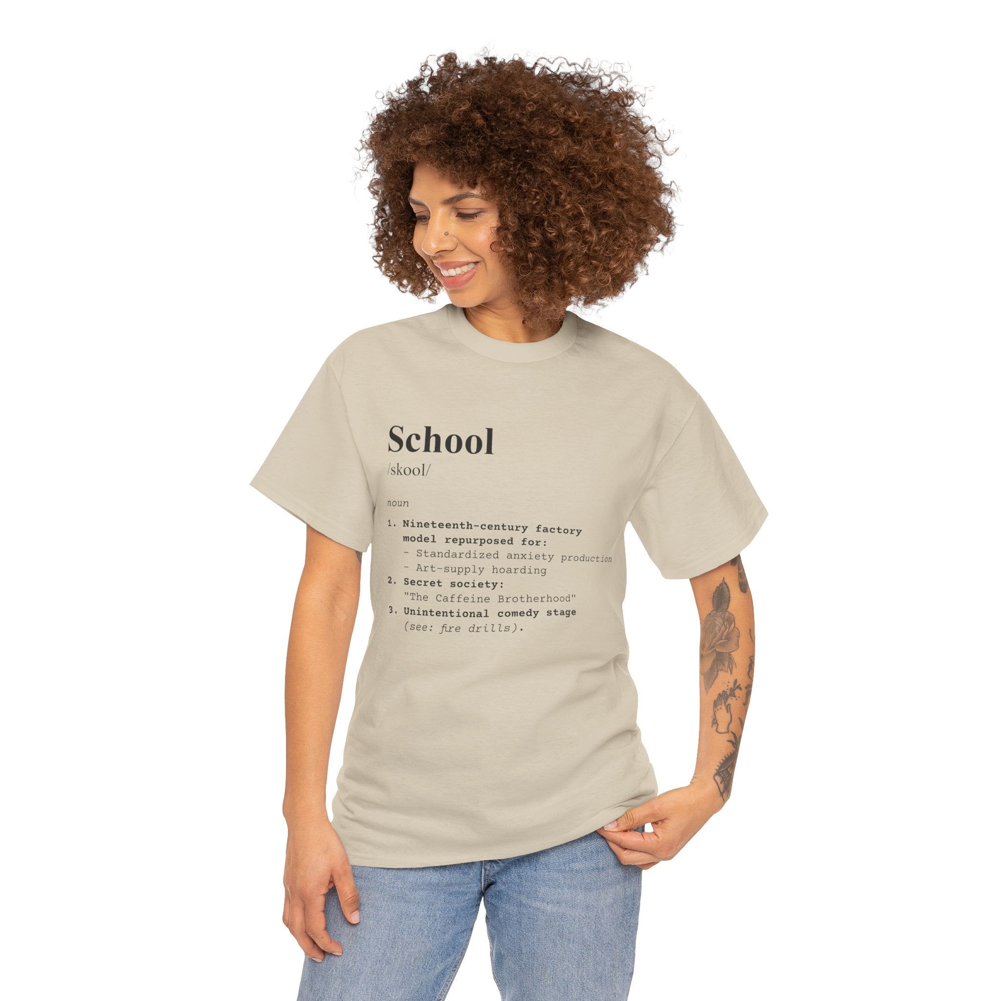 School Definition Unisex Tee Perfect for Students Teachers Casual Wear Back to School Birthday Gifts Graduation
